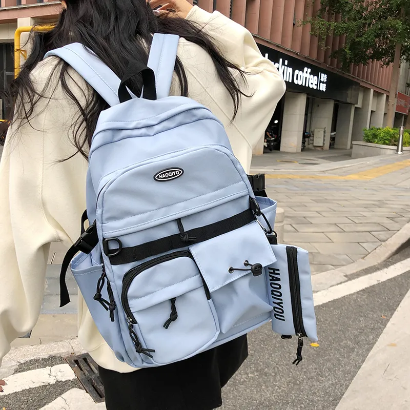 KAMLUI Nylon Backpack Regular Unisex White/Gray/Black/Blue-21