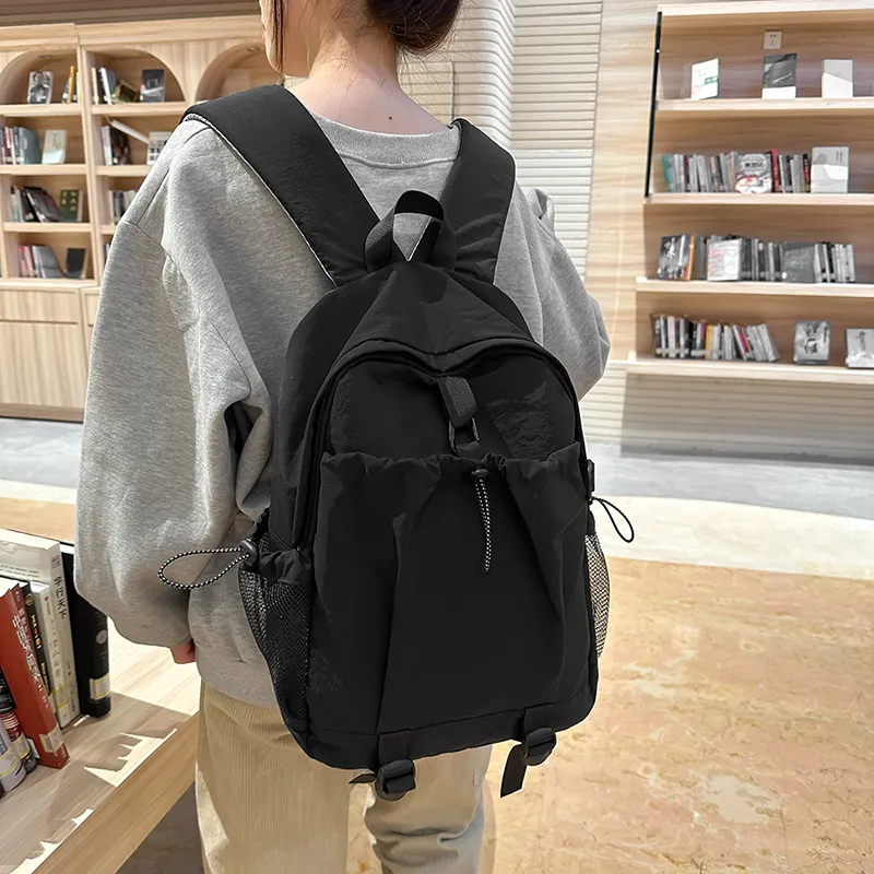 KAMLUI Nylon Backpack Regular Unisex Ecru/Black/Burgundy/Orange-9