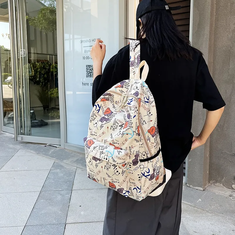 KAMLUI Nylon Backpack Laptop Bag Backpack Women's Multicolor-3