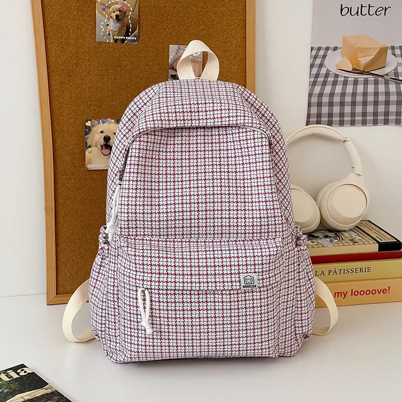KAMLUI Nylon Backpack Unisex Black/Red/Yellow/Blue/Pink-25