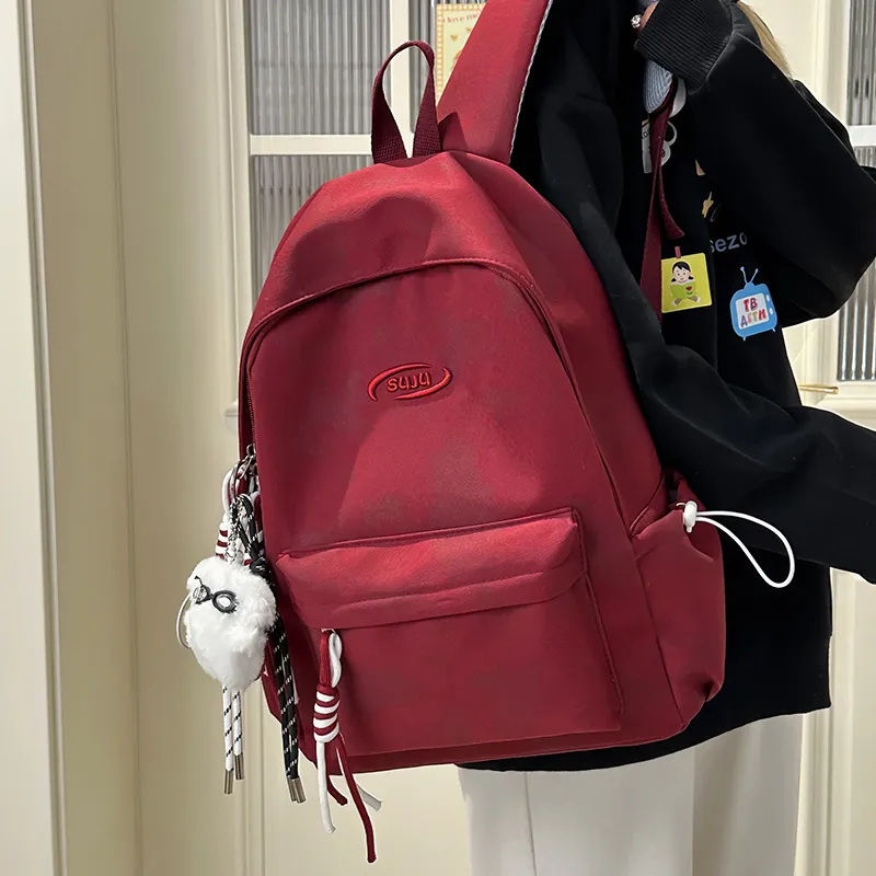 KAMLUI Nylon Backpack Regular Unisex Ecru/Black/Burgundy/Green-16