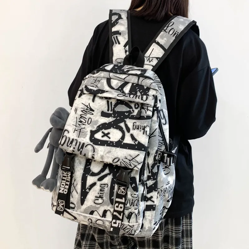KAMLUI Nylon Backpack Backpack Student Backpack Regular Unisex Multicolor-1