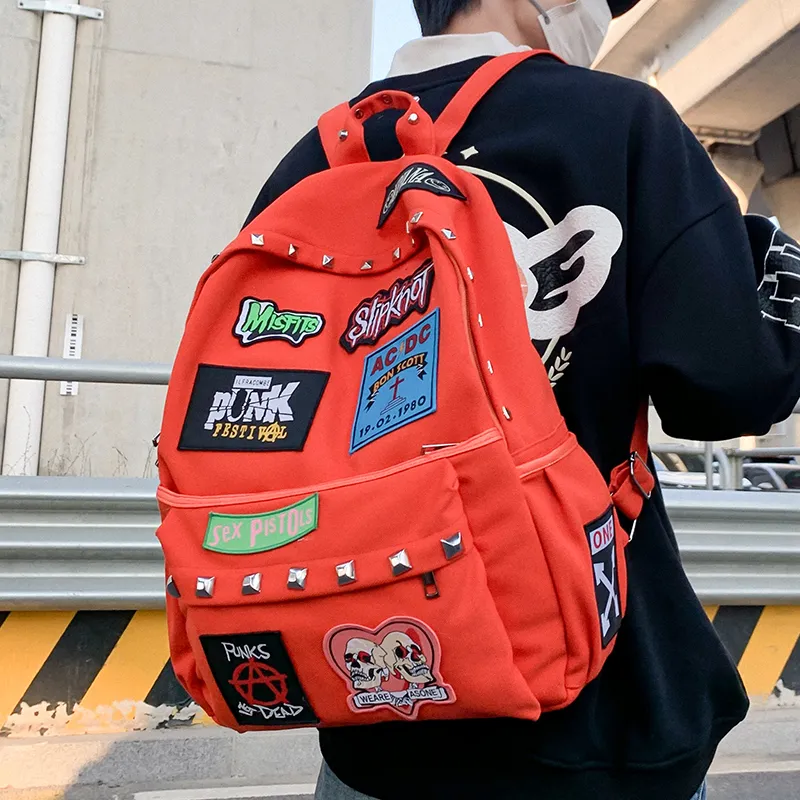 KAMLUI Canvas Backpack Unisex Orange/Black-13
