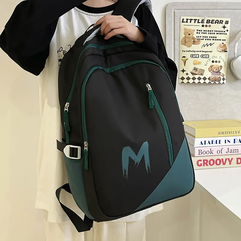 KAMLUI Polyester Backpack Regular Unisex Black/Jasper/Light Blue-2