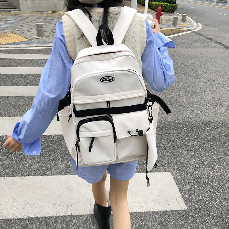 KAMLUI Nylon Backpack Regular Unisex White/Gray/Black/Blue-5