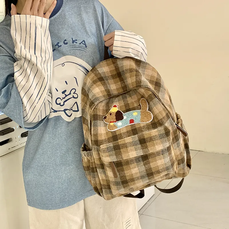 KAMLUI Fabric Backpack Regular Unisex Brown/Blue-2