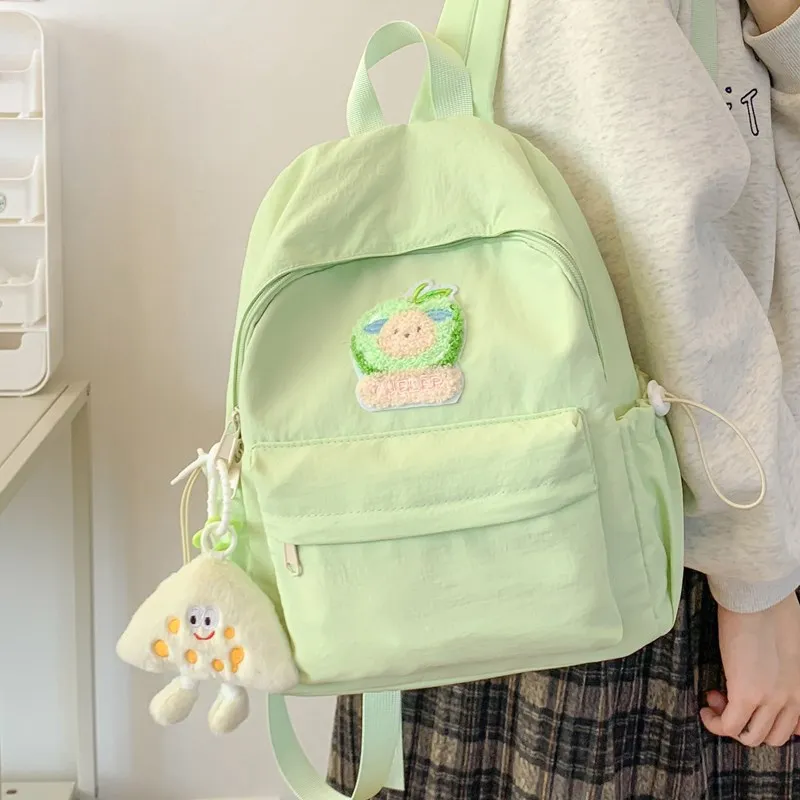 KAMLUI Nylon Backpack Unisex Beige Yellow/Black/Green/Blue/Pink-9