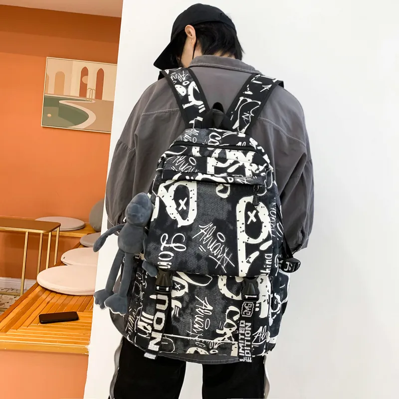 KAMLUI Nylon Backpack Backpack Student Backpack Regular Unisex Multicolor-5