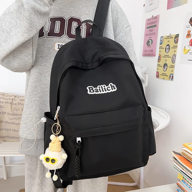 KAMLUI Composite Cloth Backpack Regular Unisex Pink/Black/Light Blue/Green/Ecru-10