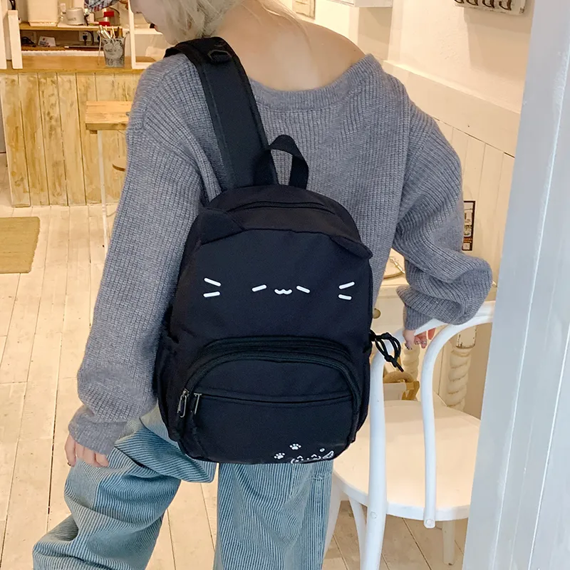 KAMLUI Nylon Fabric Backpack Regular Women's Black-1