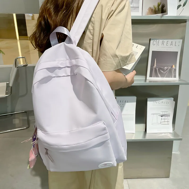 KAMLUI Nylon Backpacks Backpack Regular Unisex Light Green/Ecru/Violet-2