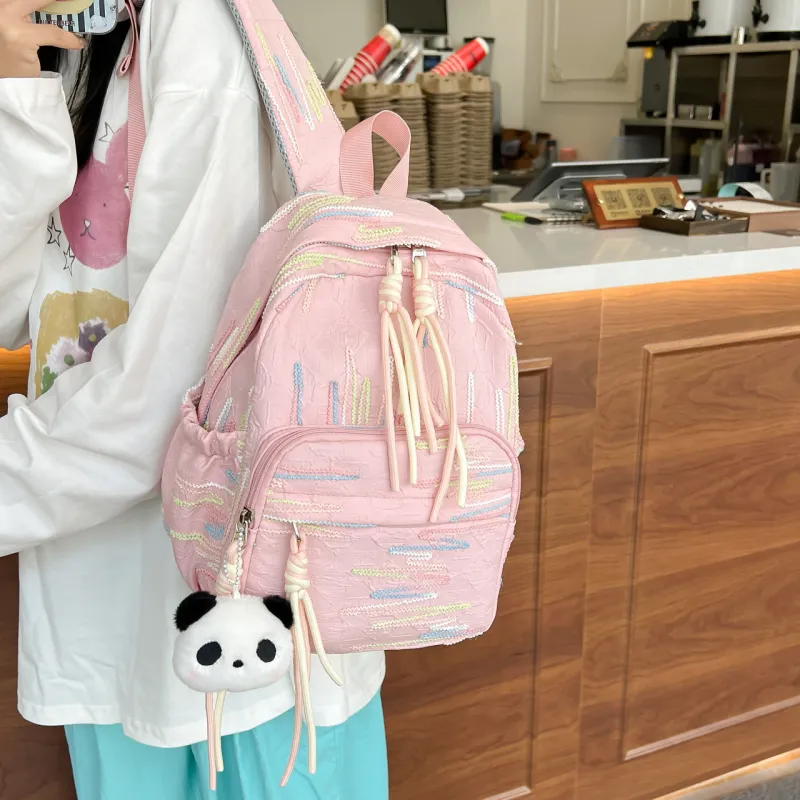 KAMLUI Nylon Fabric Backpacks Backpack Small Size Unisex Multicolor-13
