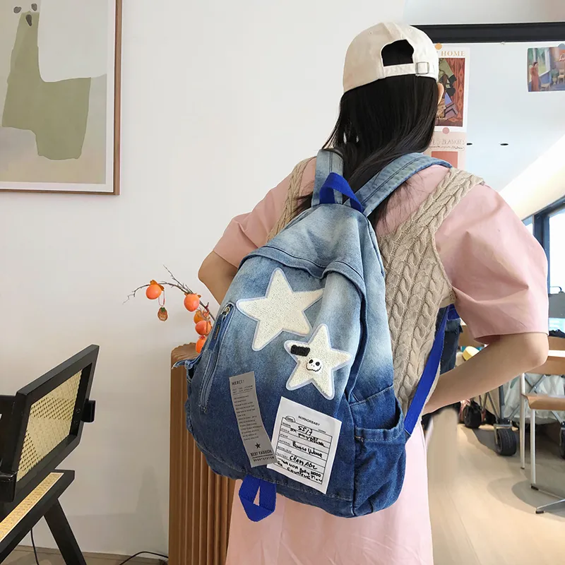 KAMLUI Denim Backpack Regular Unisex Multicolor-7