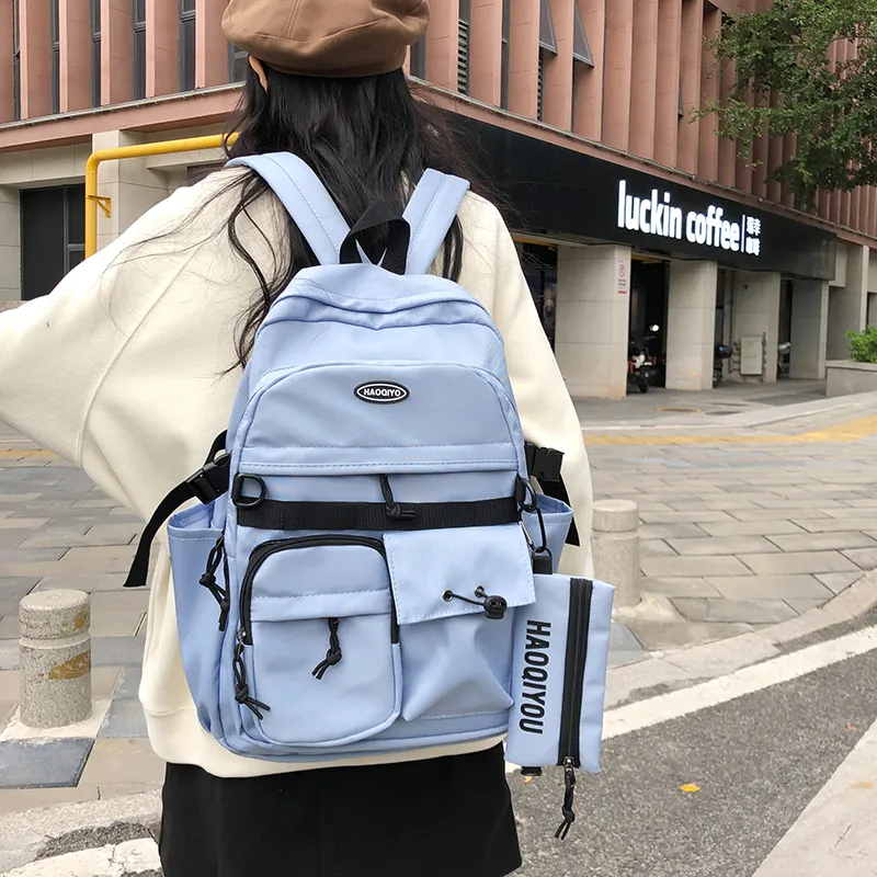 KAMLUI Nylon Backpack Regular Unisex White/Gray/Black/Blue-19