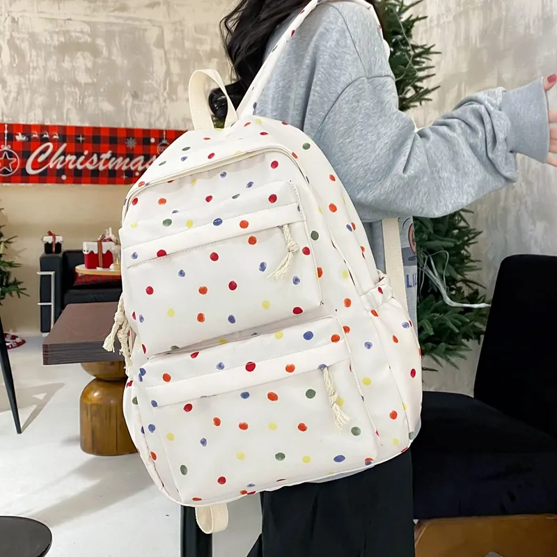 KAMLUI Nylon Backpack Regular Unisex White Floral/White Green Floral/Black Floral/Black White Floral/Yellow/Green-5