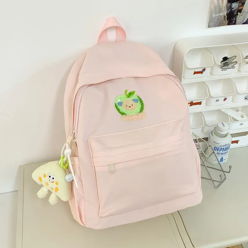KAMLUI Nylon Backpack Unisex Beige Yellow/Black/Green/Blue/Pink-33