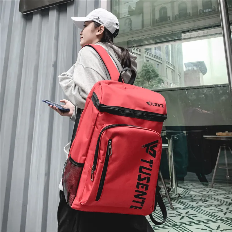KAMLUI Oxford Backpack Regular Unisex Gray/Black/Red-18