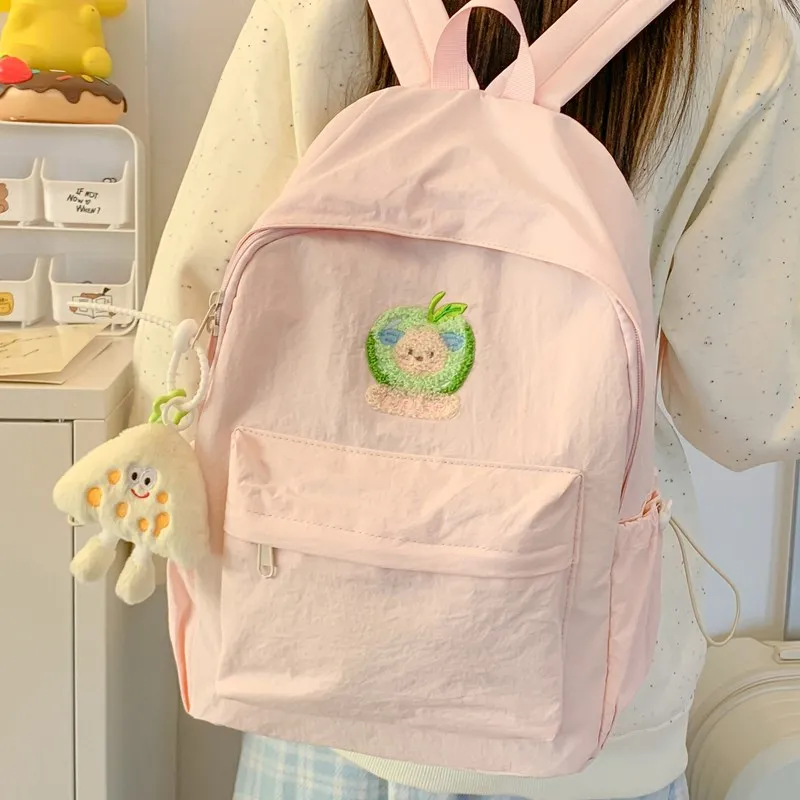 KAMLUI Nylon Backpack Unisex Beige Yellow/Black/Green/Blue/Pink-28