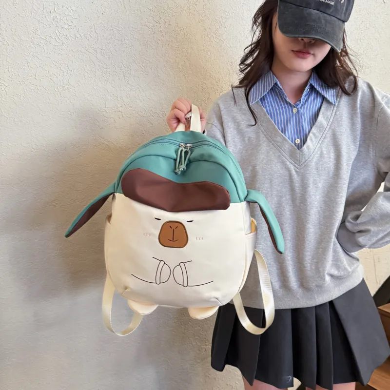 KAMLUI Oxford Backpack Regular Unisex White/Pink/Khaki-1
