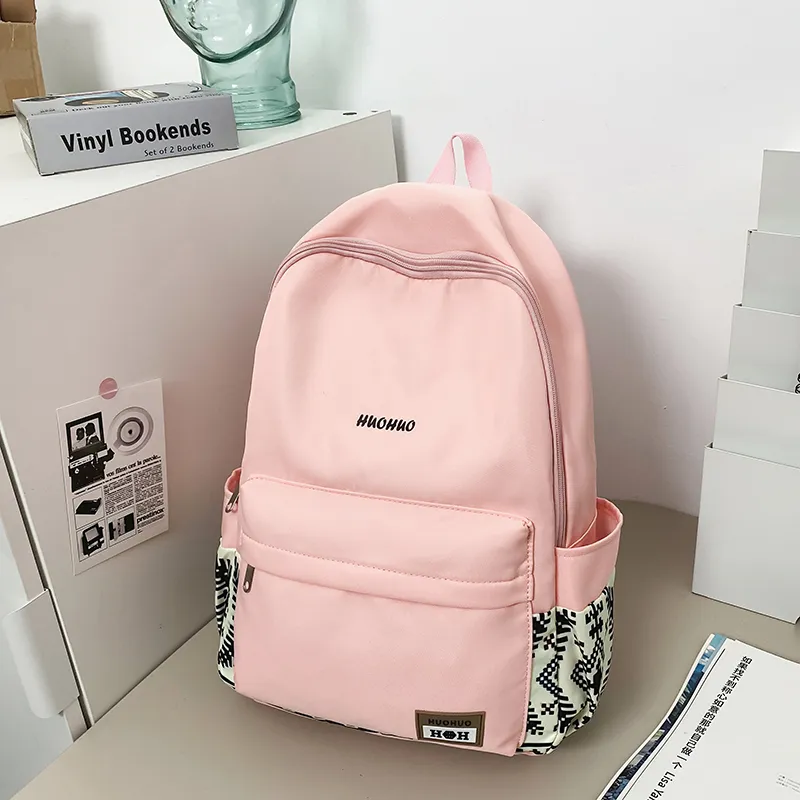 KAMLUI Nylon Backpack Regular Unisex White/Gray/Black/Pink/Coffee/Green-27