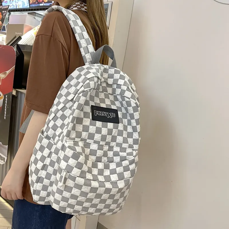 KAMLUI Nylon Backpack Unisex Blue/White/Green/Black-17