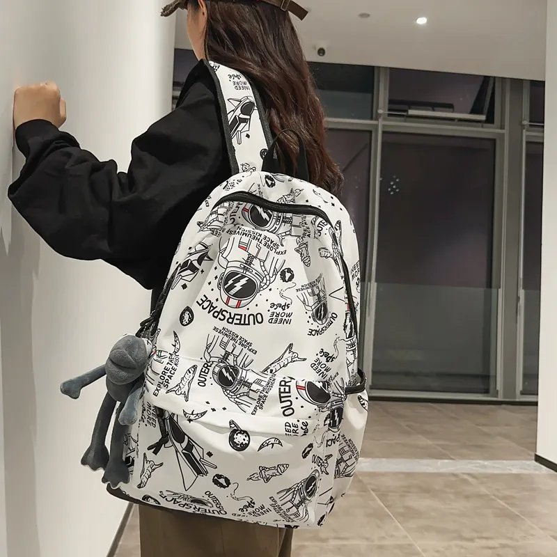 KAMLUI Nylon Fabric Backpacks Backpack Regular Unisex Gray/Light Yellow-21