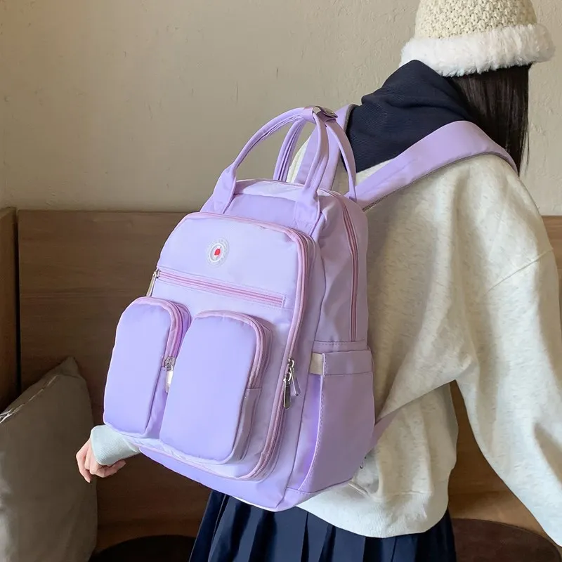 KAMLUI Oxford Backpacks Backpack Unisex White/Black/Purple/Yellow/Sky Blue/Lake Blue-11