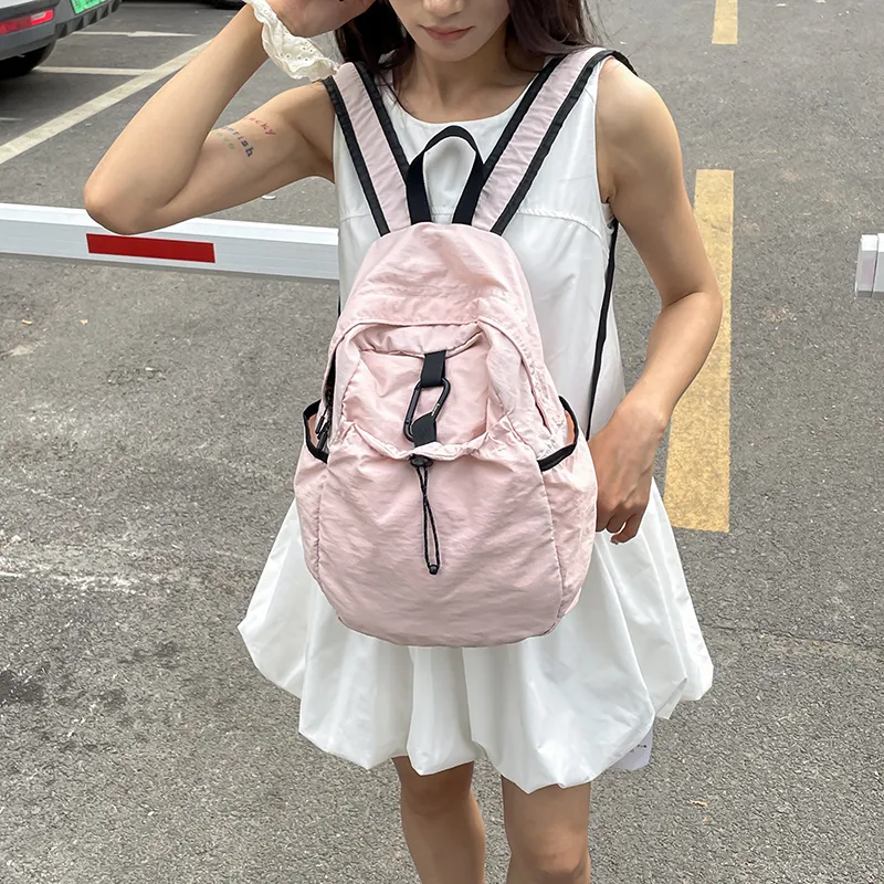 KAMLUI Washed Cloth Backpack Small Size Unisex Multicolor-42
