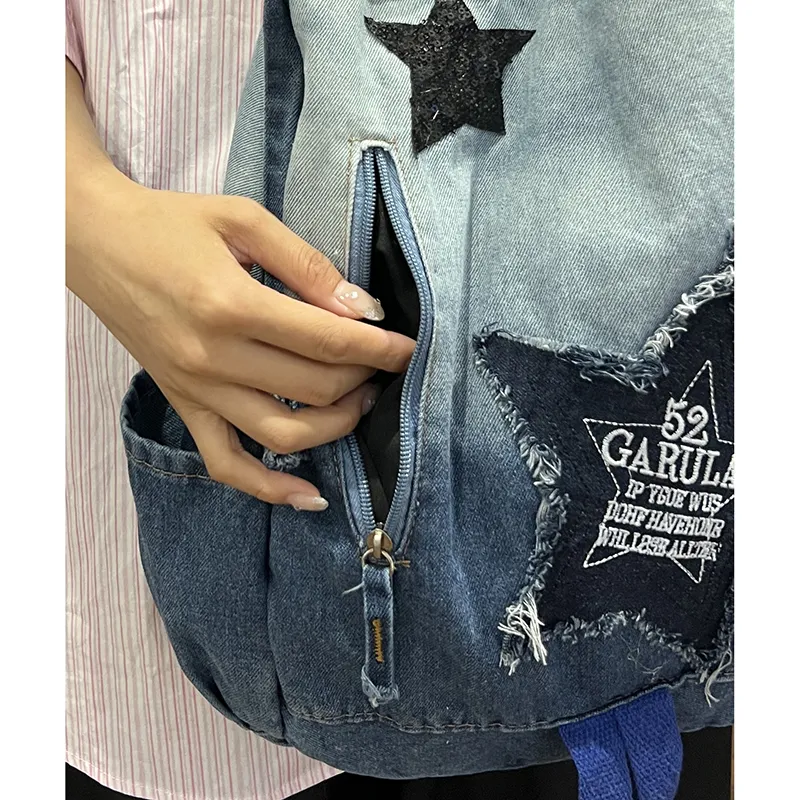 KAMLUI Denim Backpack Regular Unisex Multicolor-50