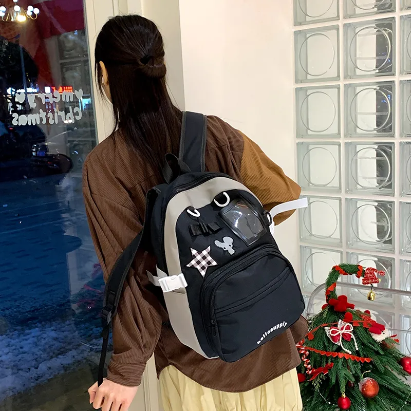 KAMLUI Nylon Fabric Backpacks Backpack Regular Unisex Black-7