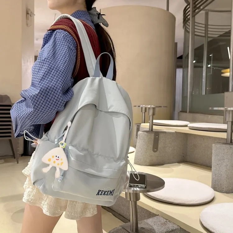 KAMLUI Nylon Backpack Regular Unisex White/Pink/Blue/Red/Black-14
