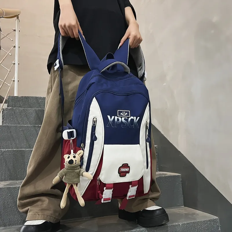 KAMLUI Nylon Backpack Unisex Black/Blue-9