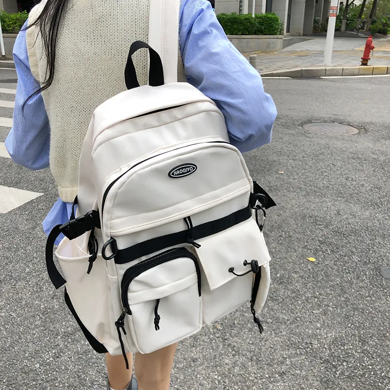 KAMLUI Nylon Backpack Regular Unisex White/Gray/Black/Blue-3