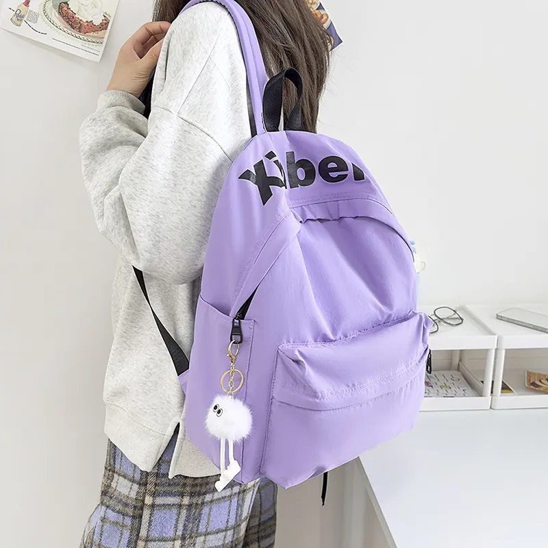 KAMLUI Nylon Backpack Regular Unisex Psilon White/Black/Purple/Orange/Green-16