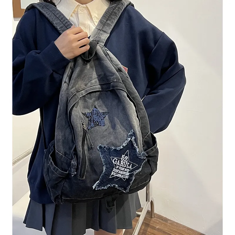 KAMLUI Denim Backpack Regular Unisex Multicolor-39