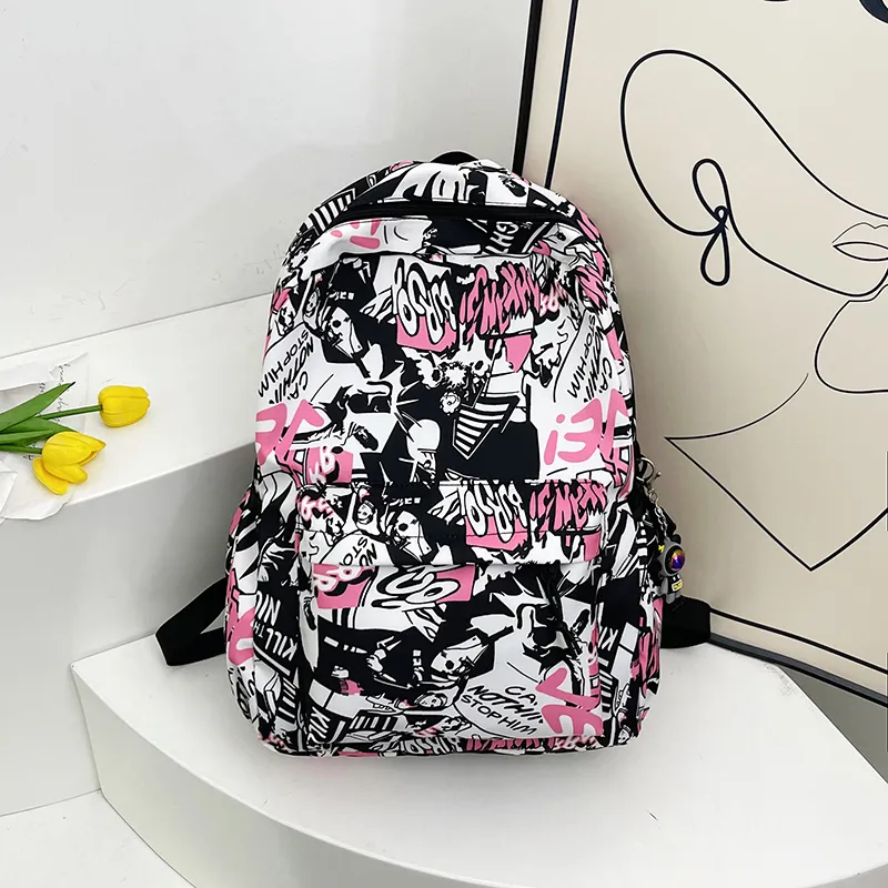 KAMLUI Nylon Backpack Regular Unisex Navy Blue/Gray/Green/Blue/Pink-27