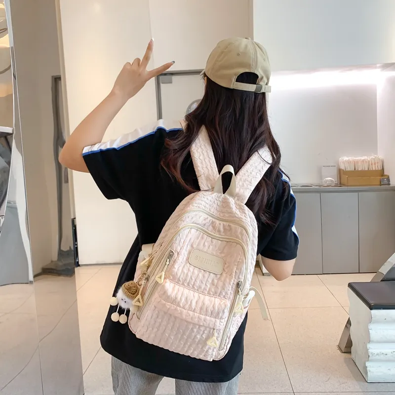 KAMLUI Nylon Backpack Laptop Bag Mini Women's Multicolor-11