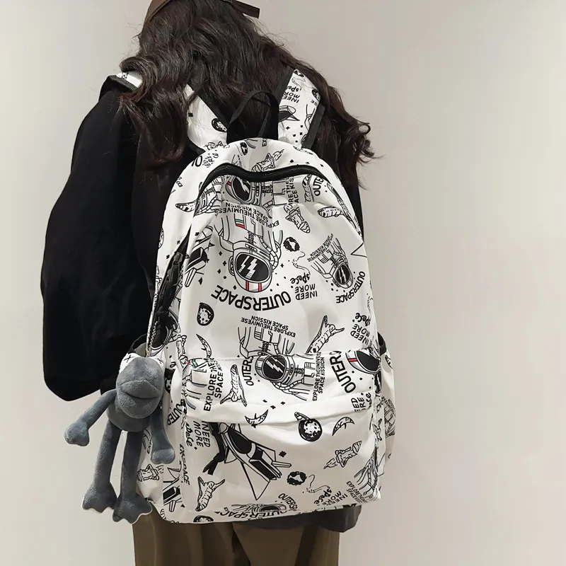 KAMLUI Nylon Fabric Backpacks Backpack Regular Unisex Gray/Light Yellow-23