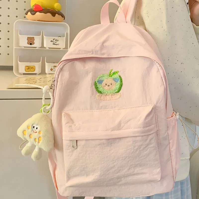 KAMLUI Nylon Backpack Unisex Beige Yellow/Black/Green/Blue/Pink-29