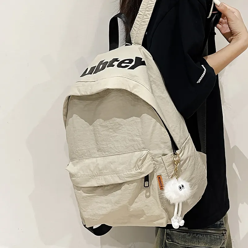 KAMLUI Nylon Fabric Backpacks Backpack Regular Unisex Black-4