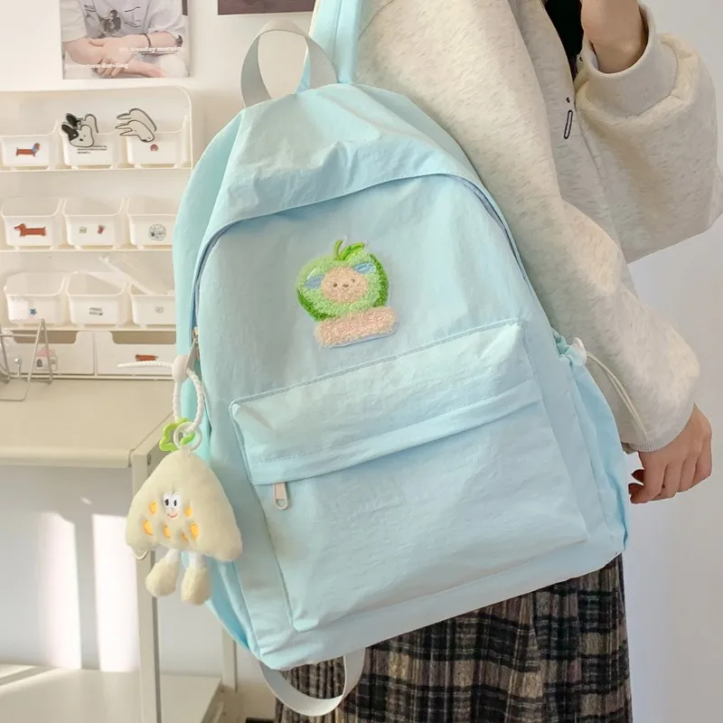 KAMLUI Nylon Backpack Unisex Beige Yellow/Black/Green/Blue/Pink-20