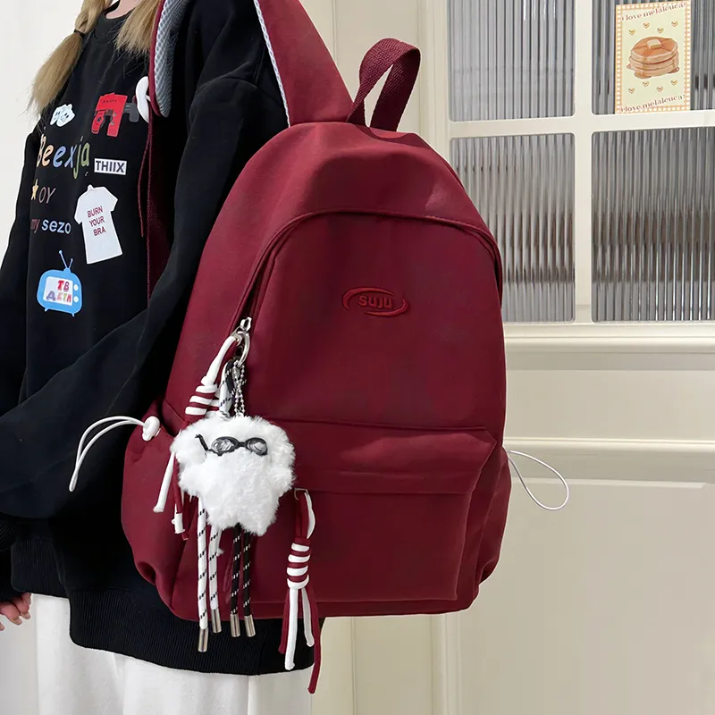 KAMLUI Nylon Backpack Regular Unisex Ecru/Black/Burgundy/Green-15