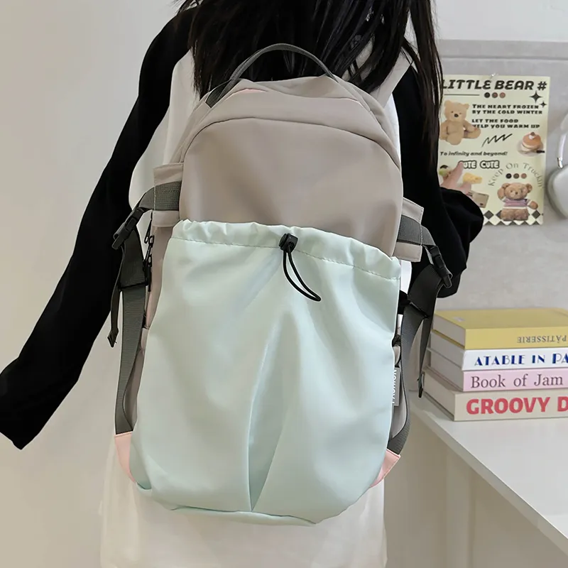 KAMLUI Nylon Backpack Regular Unisex Red/Green/Khaki-16