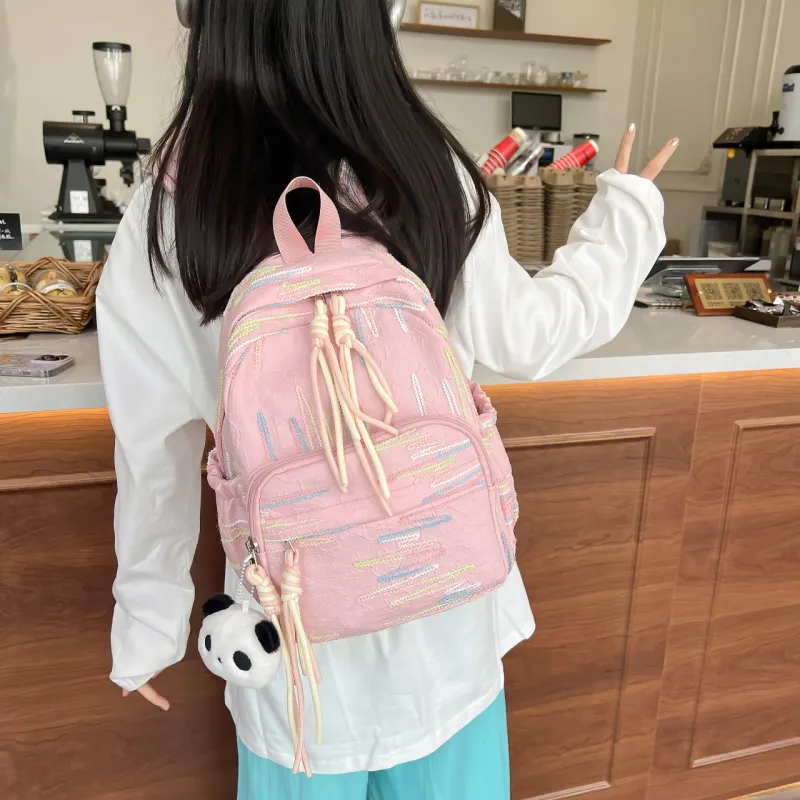 KAMLUI Nylon Fabric Backpacks Backpack Small Size Unisex Multicolor-14