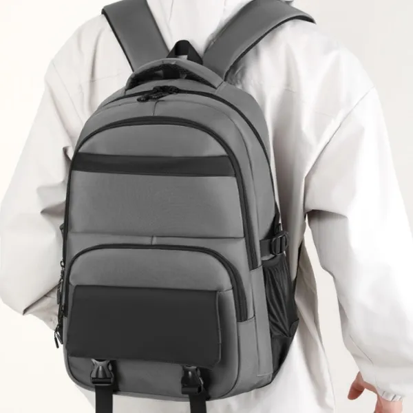 KAMLUI Nylon Backpack Regular Unisex Black/Dark Gray-7