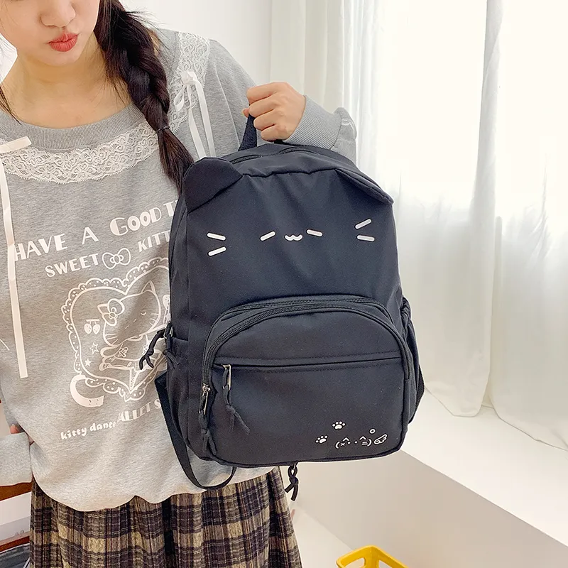 KAMLUI Nylon Fabric Backpack Women's Black/Yellow-4