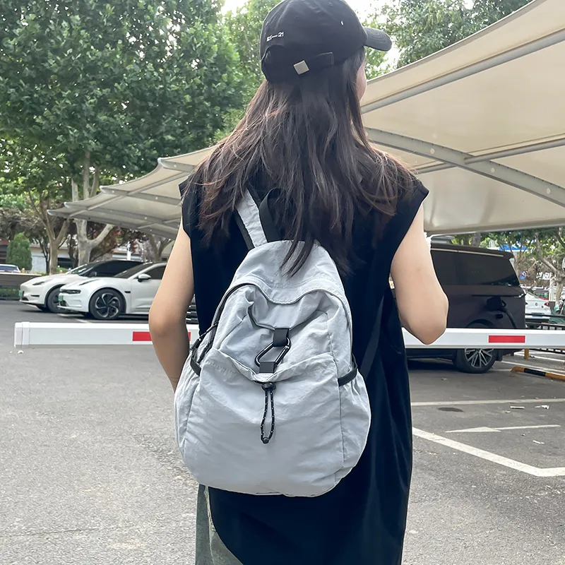 KAMLUI Washed Cloth Backpack Small Size Unisex Multicolor-29