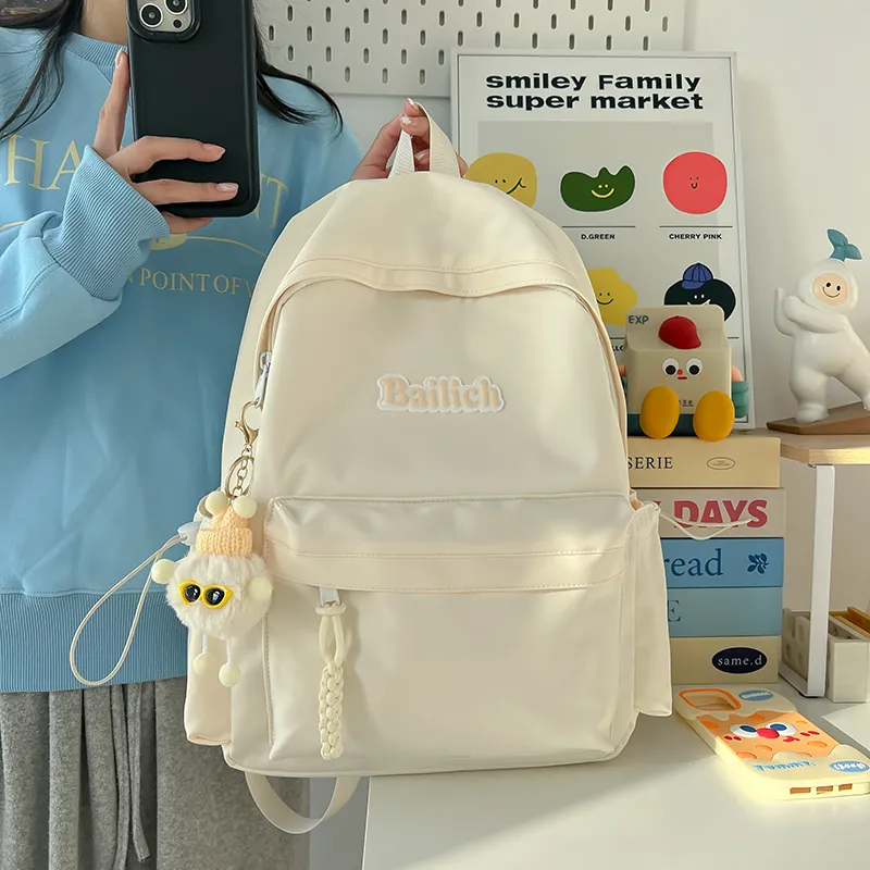 KAMLUI Composite Cloth Backpack Regular Unisex Pink/Black/Light Blue/Green/Ecru-28