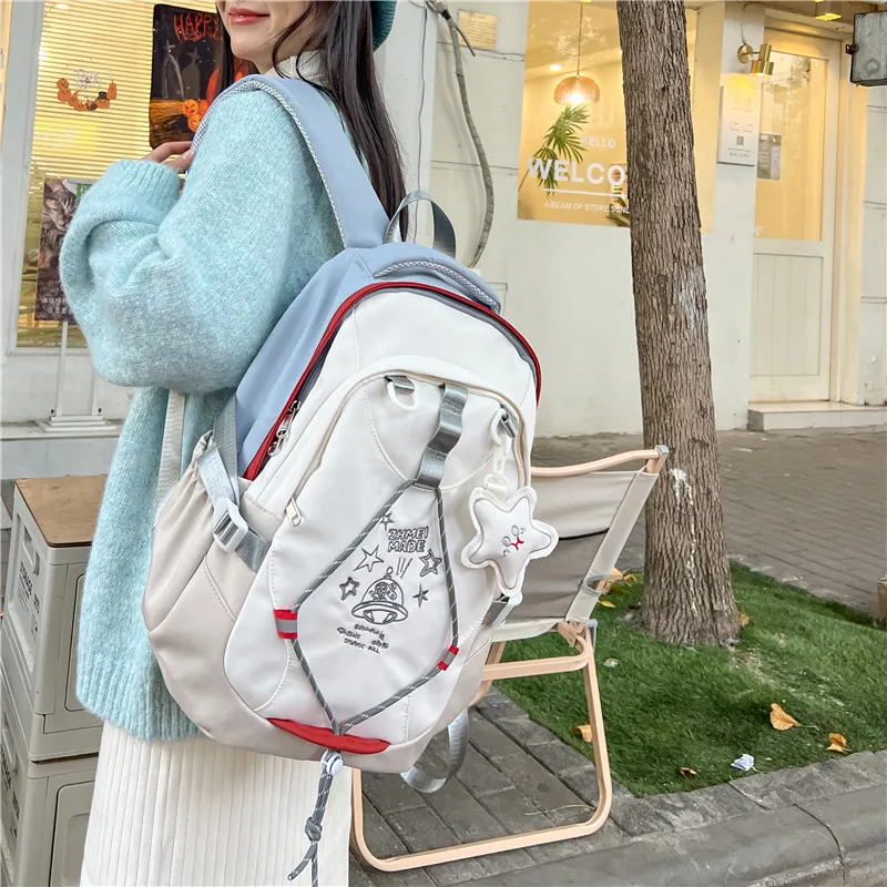 KAMLUI Nylon Fabric Backpack Unisex Multicolor-15