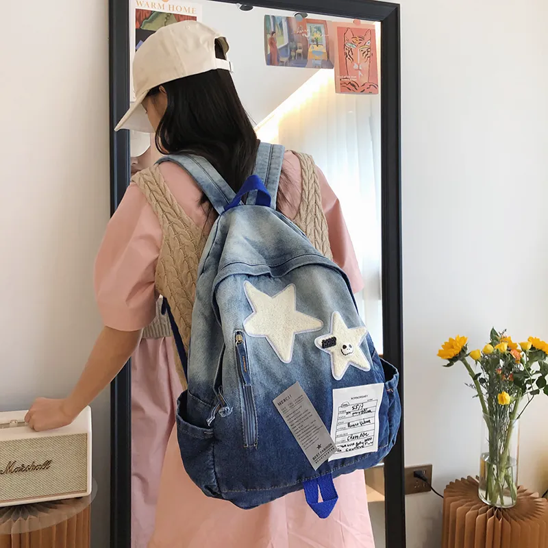 KAMLUI Denim Backpack Regular Unisex Multicolor-6